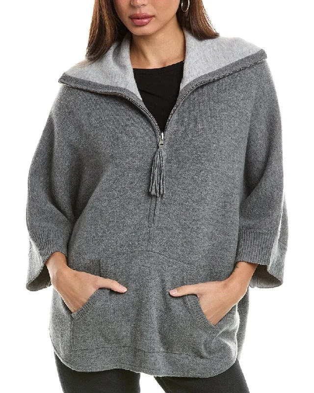 Women's longline double - breasted camel coats for a sophisticated lookHannah Rose Reversible Wool & Cashmere-Blend Poncho Women's longline double - breasted camel coats for a sophisticated lookHannah Rose Reversible Wool & Cashmere-Blend Poncho