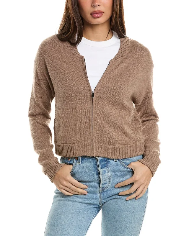 Oversized women's wool coats in a monochromatic look for a trendy outfitHannah Rose Terry Cashmere-Blend Zip Bomber Jacket Oversized women's wool coats in a monochromatic look for a trendy outfitHannah Rose Terry Cashmere-Blend Zip Bomber Jacket