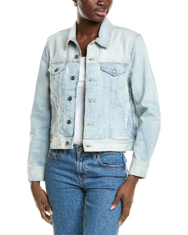 Long women's mac coats in a lightweight fabric for spring showers7 For All Mankind Classic Trucker Jacket Long women's mac coats in a lightweight fabric for spring showers7 For All Mankind Classic Trucker Jacket