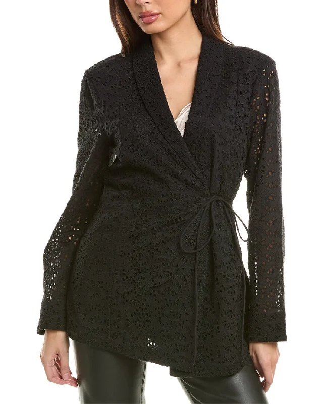Women's long - sleeve wool coats in a houndstooth pattern for a classic charmMerlette Vanda Jacket Women's long - sleeve wool coats in a houndstooth pattern for a classic charmMerlette Vanda Jacket