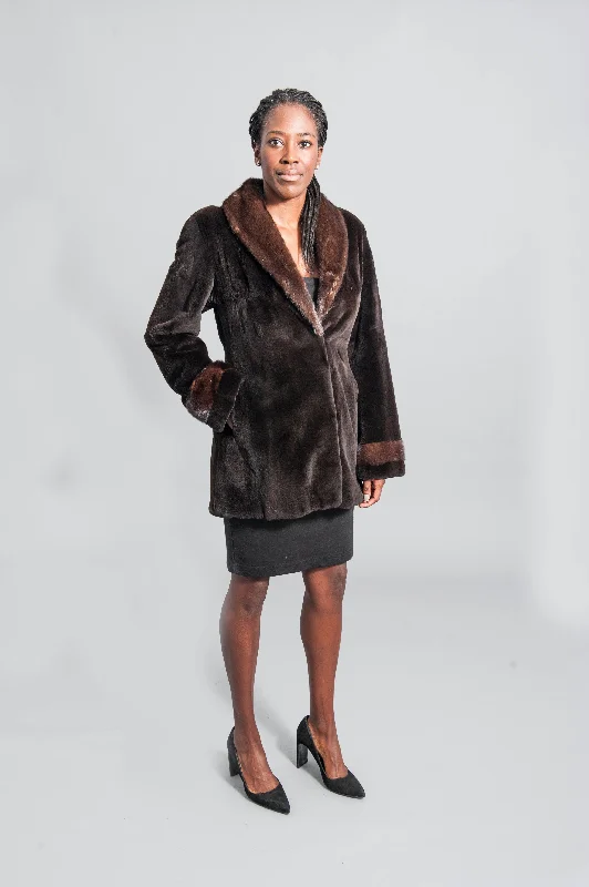 Water - resistant women's trench coats with adjustable cuffs for rainy daysBrown Sheared Mink Coat Water - resistant women's trench coats with adjustable cuffs for rainy daysBrown Sheared Mink Coat