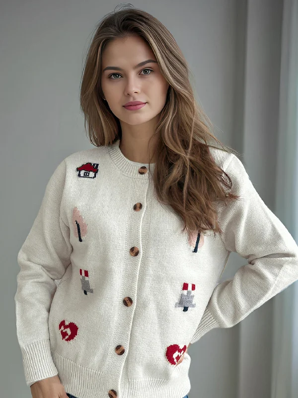oversized women cardigan for a trendy and cozy lookButton Up Round Neck Long Sleeve Cardigan oversized women cardigan for a trendy and cozy lookButton Up Round Neck Long Sleeve Cardigan