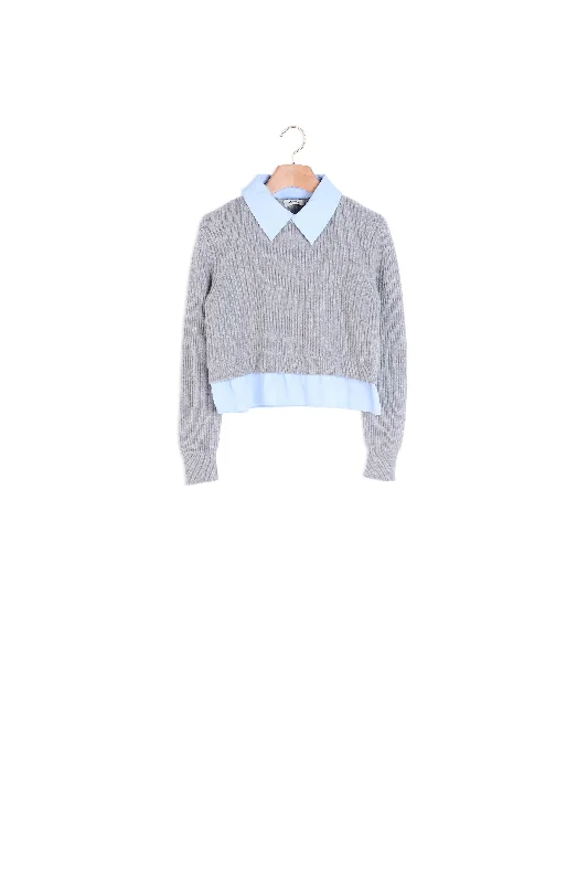 sequin embellished women cardigan for special occasionsPull court trompe-l'œil