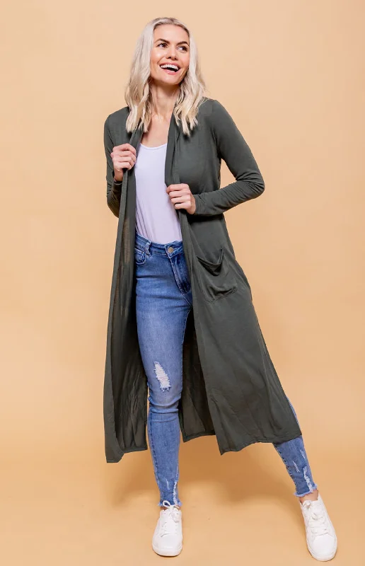 hooded women cardigan for added warmth and styleJane Cardigan in Khaki