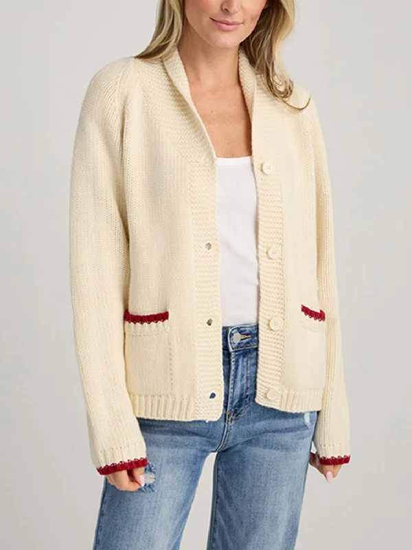 open front women cardigan for easy stylingLobster Button Up Long Sleeve Cardigan