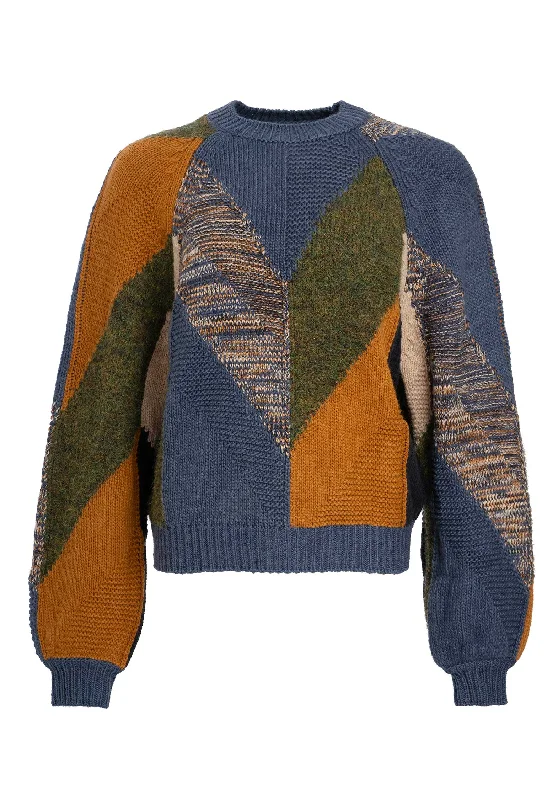 cable knit women cardigan with intricate patternsPullover Brenda Bleu