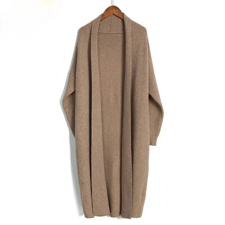 Women's knee - length wool blend coats with a fur collar for added warmthLux Soft Long Batwing Cardigan Women's knee - length wool blend coats with a fur collar for added warmthLux Soft Long Batwing Cardigan