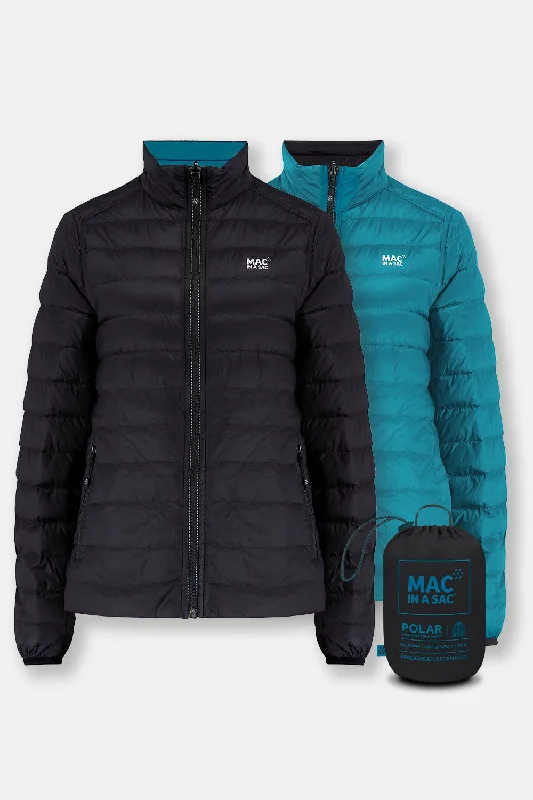 Mid - length women's down coats in a slim fit for a modern and sleek appearancePolar II Womens Down Jacket - Jet Black Teal Mid - length women's down coats in a slim fit for a modern and sleek appearancePolar II Womens Down Jacket - Jet Black Teal