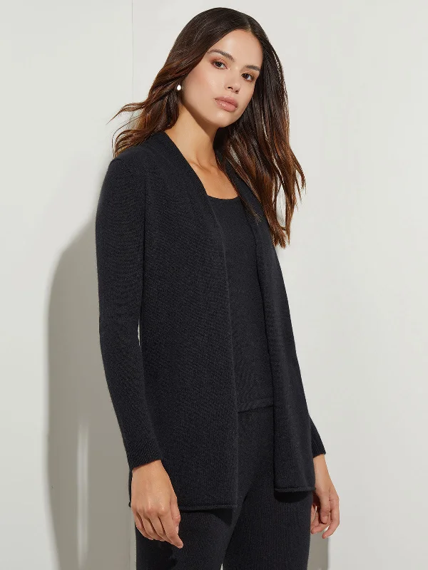 cashmere blend women cardigan for a luxurious feelOpen Front Cashmere Cardigan, Black cashmere blend women cardigan for a luxurious feelOpen Front Cashmere Cardigan, Black