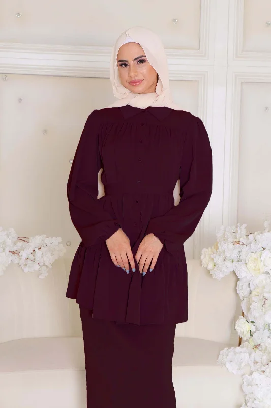 oversized women cardigan for a trendy and cozy lookSadie Soft Smock Top- Mahogany