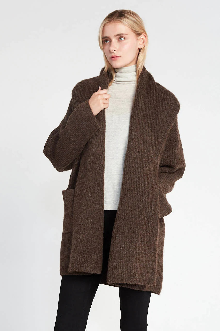 machine washable women cardigan for easy careShawl Collar Cardigan