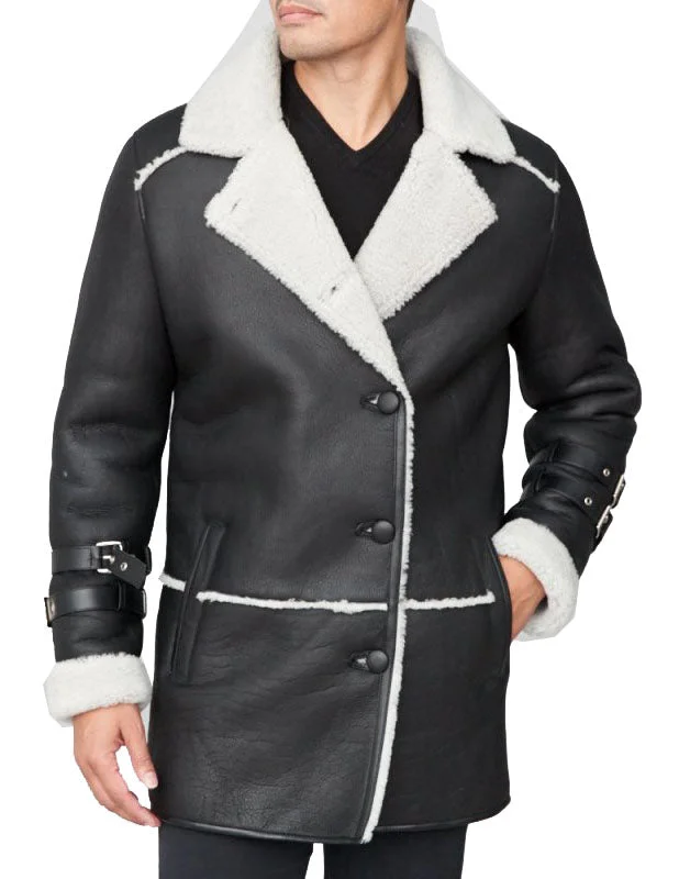 Oversized women's wool coats in a monochromatic look for a trendy outfitShearling Sheepskin Car Coat Black Oversized women's wool coats in a monochromatic look for a trendy outfitShearling Sheepskin Car Coat Black