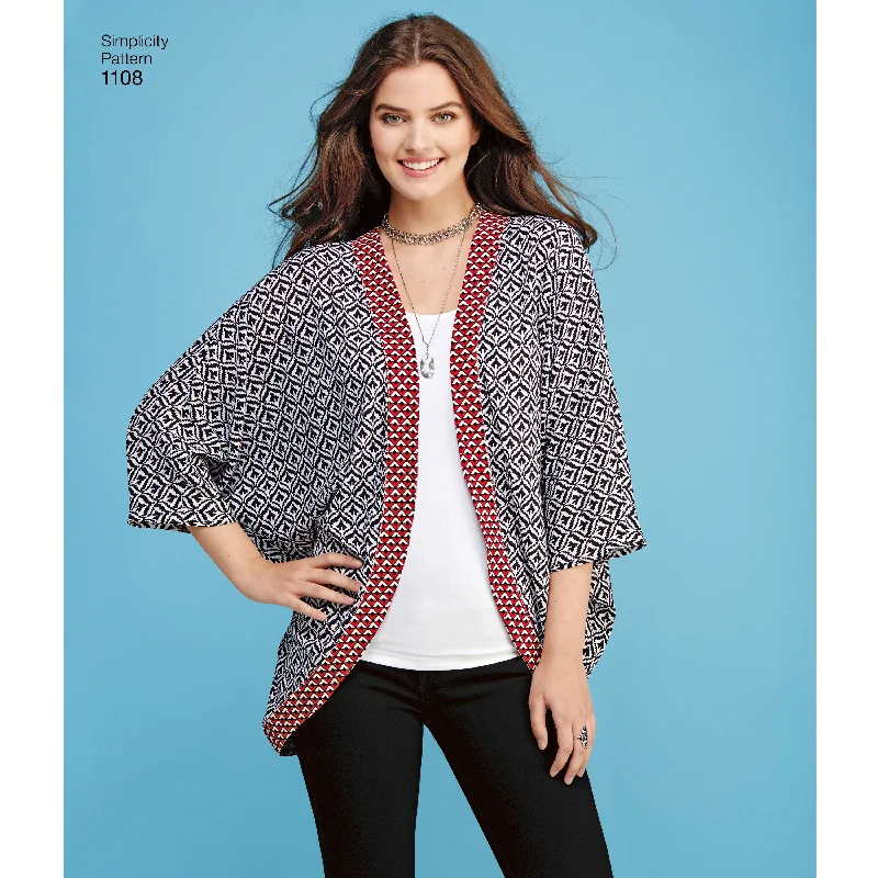 Plus size women's wool blend coats for a warm and stylish winterSimplicity Robes S1108 Plus size women's wool blend coats for a warm and stylish winterSimplicity Robes S1108