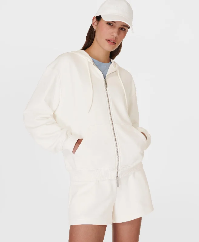 oversized women cardigan for a trendy and cozy lookRevive Longline Zip Through Sb9914 Lily-White