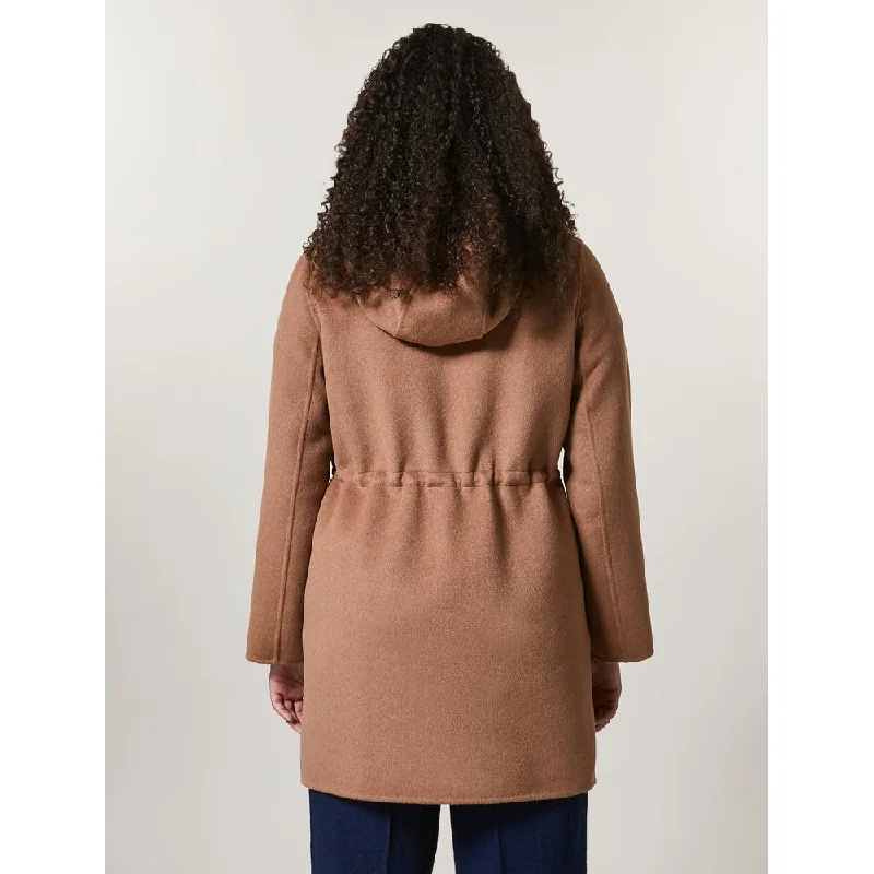 Women's long - sleeve wool coats in a houndstooth pattern for a classic charmTAHITI