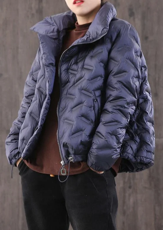 Plus size women's wool blend coats for a warm and stylish winterWomen Navy Goose Down Coat Casual High Neck Zippered Down Jacket Plus size women's wool blend coats for a warm and stylish winterWomen Navy Goose Down Coat Casual High Neck Zippered Down Jacket