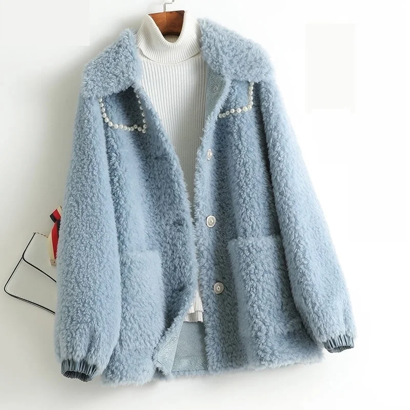 Shearling - lined women's leather coats for ultimate warmth and luxuryWomen's Elegant 100% Wool Turn-down Collar Short Winter Fur Coat Shearling - lined women's leather coats for ultimate warmth and luxuryWomen's Elegant 100% Wool Turn-down Collar Short Winter Fur Coat