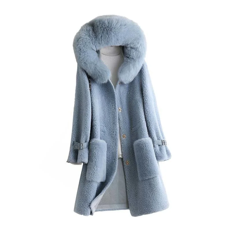 Women's waterproof parka coats with multiple pockets for practicalityWomen's Fashion 100% Wool Mid-length Fox Fur Collar Slim Fur Coats Women's waterproof parka coats with multiple pockets for practicalityWomen's Fashion 100% Wool Mid-length Fox Fur Collar Slim Fur Coats