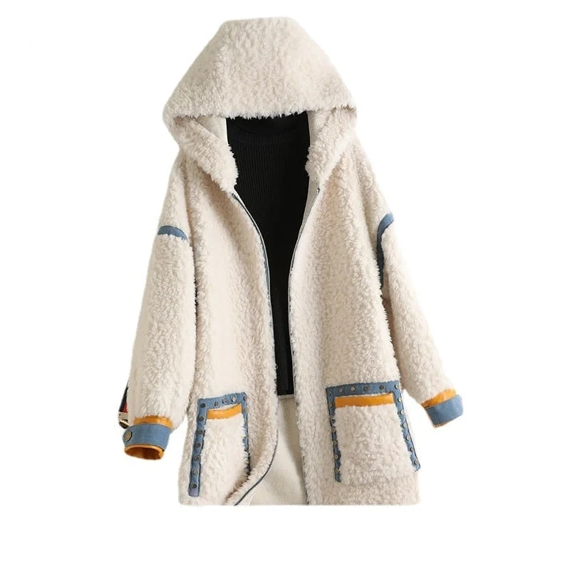 Women's pea coats with brass buttons for a nautical - inspired styleWomen's Winter Warm 100% Wool Fur Zipper Hooded Long Slim Coats Women's pea coats with brass buttons for a nautical - inspired styleWomen's Winter Warm 100% Wool Fur Zipper Hooded Long Slim Coats