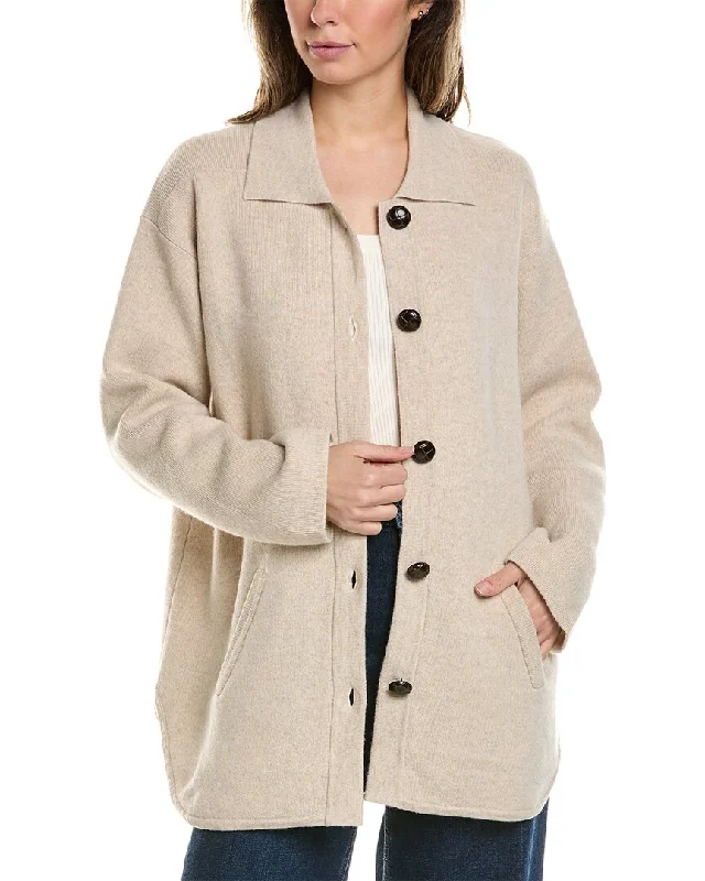 High - Low Hem Women's Cashmere - Blended SweatersAlashan Cashmere Willow Button Wool Shacket High - Low Hem Women's Cashmere - Blended SweatersAlashan Cashmere Willow Button Wool Shacket