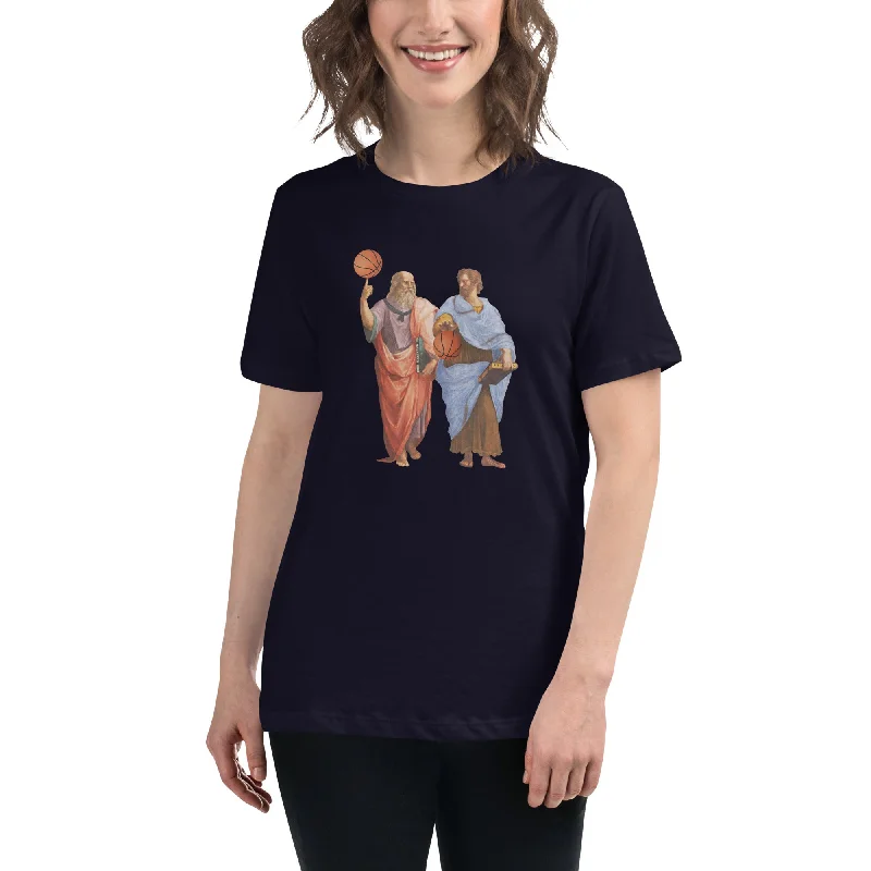 Sheer Women T Shirt for a Stylish and Alluring LookAristotle and Plato with Basketballs - Women's T-Shirt Sheer Women T Shirt for a Stylish and Alluring LookAristotle and Plato with Basketballs - Women's T-Shirt