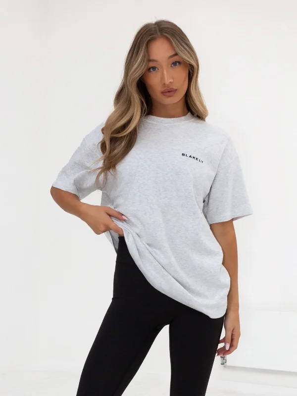 Floral Print Women T Shirt for a Feminine TouchSeries Oversized T-Shirt - Marl White Floral Print Women T Shirt for a Feminine TouchSeries Oversized T-Shirt - Marl White