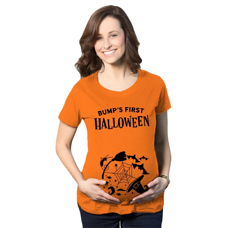 Tie - Dye Women T Shirt with a Bohemian VibeBump's First Halloween Maternity T Shirt Tie - Dye Women T Shirt with a Bohemian VibeBump's First Halloween Maternity T Shirt