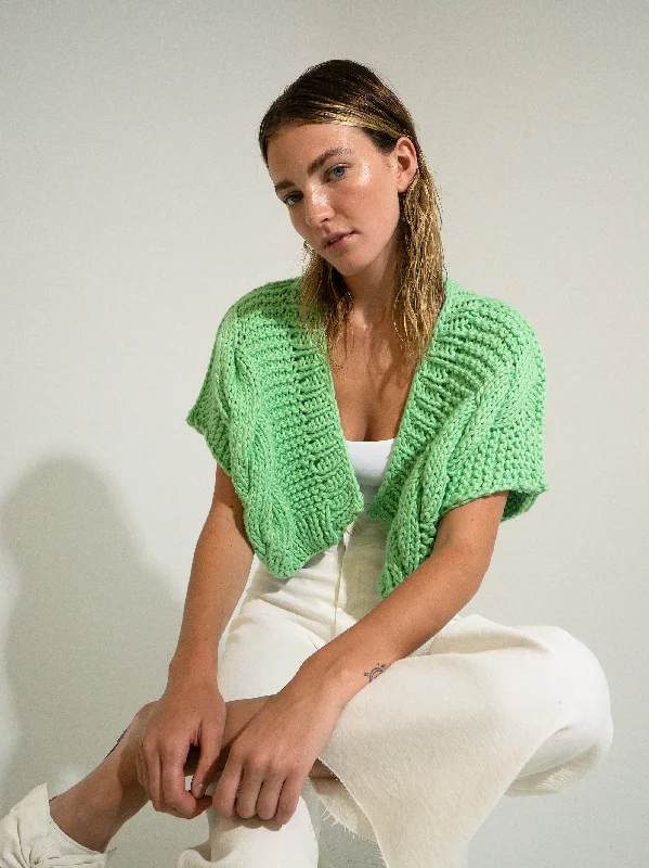 Plus Size Women's Oversized Chunky Knit SweatersChunky Cotton Cable Bolero
