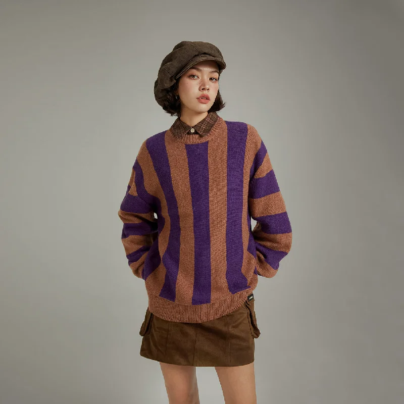 Open - Front Women's Cardigan - Style Mohair SweatersVintage Color Scheme Stripe Knit Sweater Open - Front Women's Cardigan - Style Mohair SweatersVintage Color Scheme Stripe Knit Sweater
