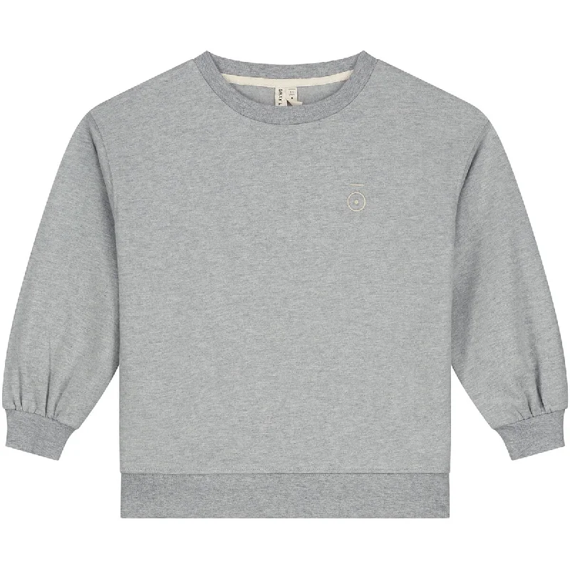 Boat Neck Women's Merino Wool Sweaters in Neutral ShadesDropped Shoulder Sweater in Grey Melange by Gray Label