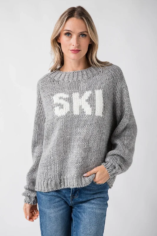 Sleeveless Women's Silk - Trimmed Sweaters for SummerElan Ski Crewneck Sweater