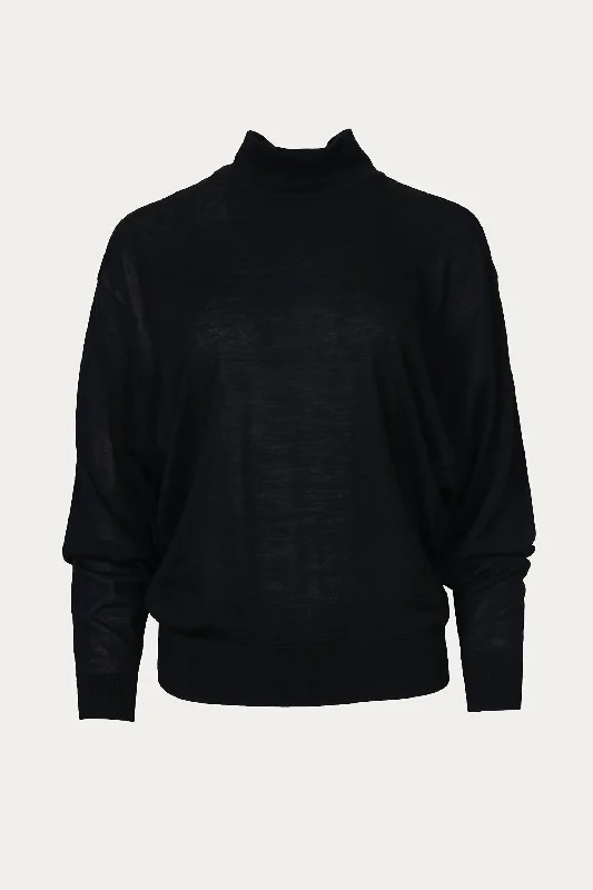 Longline Women's Mohair Sweater Dresses in a Loose FitRomea Sweater In Black