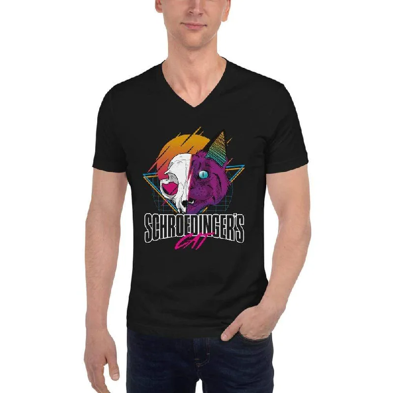 Organic Cotton Women T Shirt for Eco - Conscious WearersSchroedinger's Cat Retro - Unisex V-Neck T-Shirt Organic Cotton Women T Shirt for Eco - Conscious WearersSchroedinger's Cat Retro - Unisex V-Neck T-Shirt