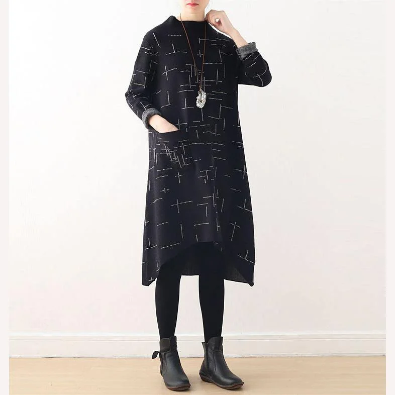 Split - Hem Women's Linen Blend Sweaters for SpringSimple Sweater Wardrobes Largo high neck pockets black oversized knitwear Split - Hem Women's Linen Blend Sweaters for SpringSimple Sweater Wardrobes Largo high neck pockets black oversized knitwear