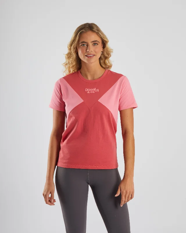 Ringer T Shirt Women with Retro - Inspired StripesPernilla Tee Raspberry Kiss Multi