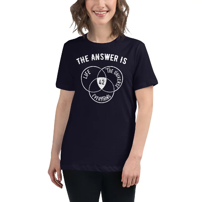 V - Neck Women T Shirt to Enhance the NecklineThe Answer Is Always 42 - Women's T-Shirt V - Neck Women T Shirt to Enhance the NecklineThe Answer Is Always 42 - Women's T-Shirt