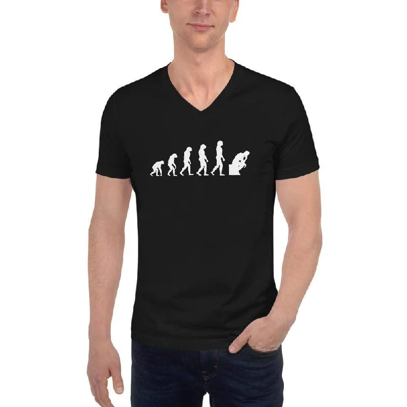 Sheer Women T Shirt for a Stylish and Alluring LookThe Thinker Evolution - Unisex V-Neck T-Shirt Sheer Women T Shirt for a Stylish and Alluring LookThe Thinker Evolution - Unisex V-Neck T-Shirt