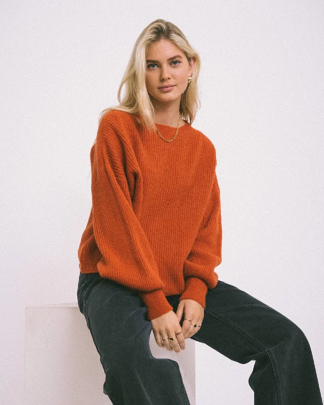 Sleeveless Women's Silk - Trimmed Sweaters for SummerTILTIL Dunya Knit Orange Rust