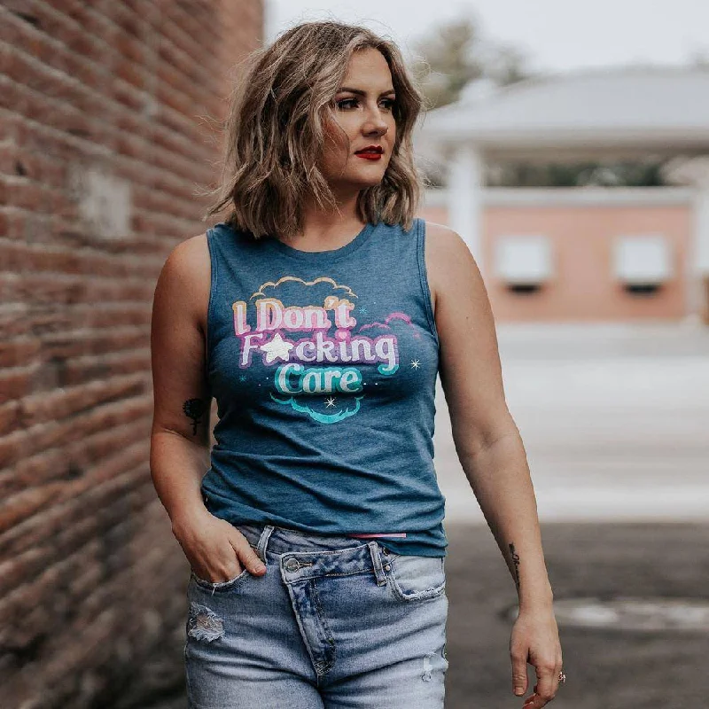 Tie - Dye Women T Shirt with a Bohemian VibeWomen's I Don't F*cking Care Everyday Tank - Heather Blue Tie - Dye Women T Shirt with a Bohemian VibeWomen's I Don't F*cking Care Everyday Tank - Heather Blue