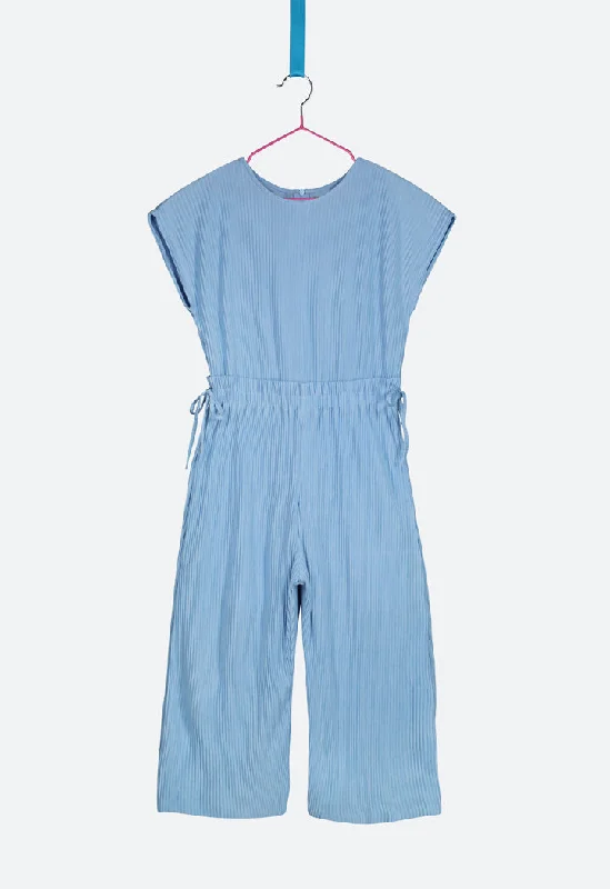 Women jumpsuits with geometric prints for a modern and contemporary aestheticPleated Side Tie Jumpsuit