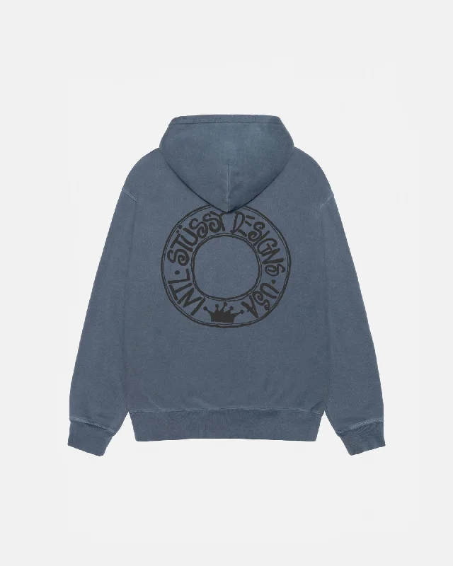 Women's zip - up sweatshirt in pastel blue for a soft and stylish outfitBUANA HOODIE PIGMENT DYED Women's zip - up sweatshirt in pastel blue for a soft and stylish outfitBUANA HOODIE PIGMENT DYED