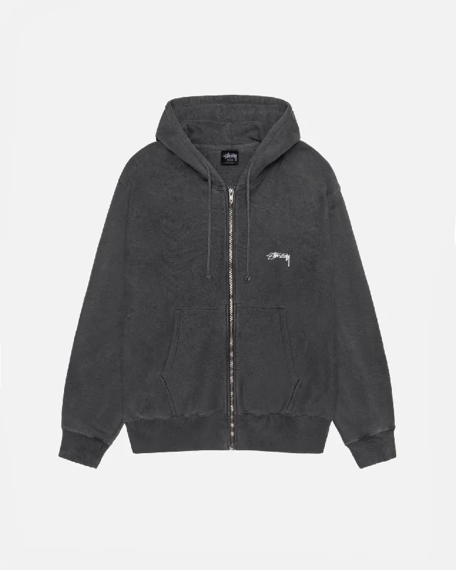 Women's cropped sweatshirt with a lace - trimmed hem for a romantic lookSMOOTH STOCK ZIP HOODIE PIGMENT DYED Women's cropped sweatshirt with a lace - trimmed hem for a romantic lookSMOOTH STOCK ZIP HOODIE PIGMENT DYED