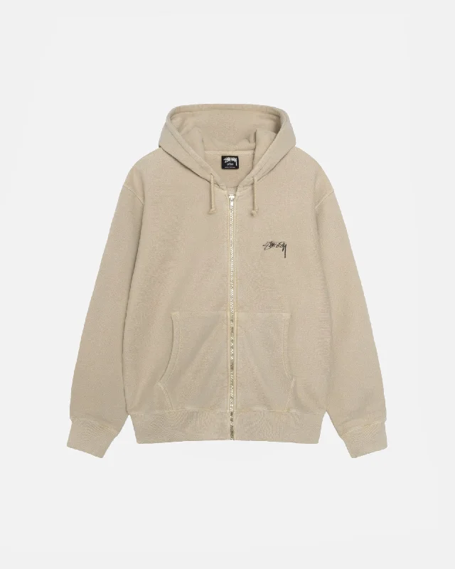 Women's graphic - printed sweatshirt featuring floral patterns for a feminine touchSMOOTH STOCK ZIP HOODIE PIGMENT DYED Women's graphic - printed sweatshirt featuring floral patterns for a feminine touchSMOOTH STOCK ZIP HOODIE PIGMENT DYED