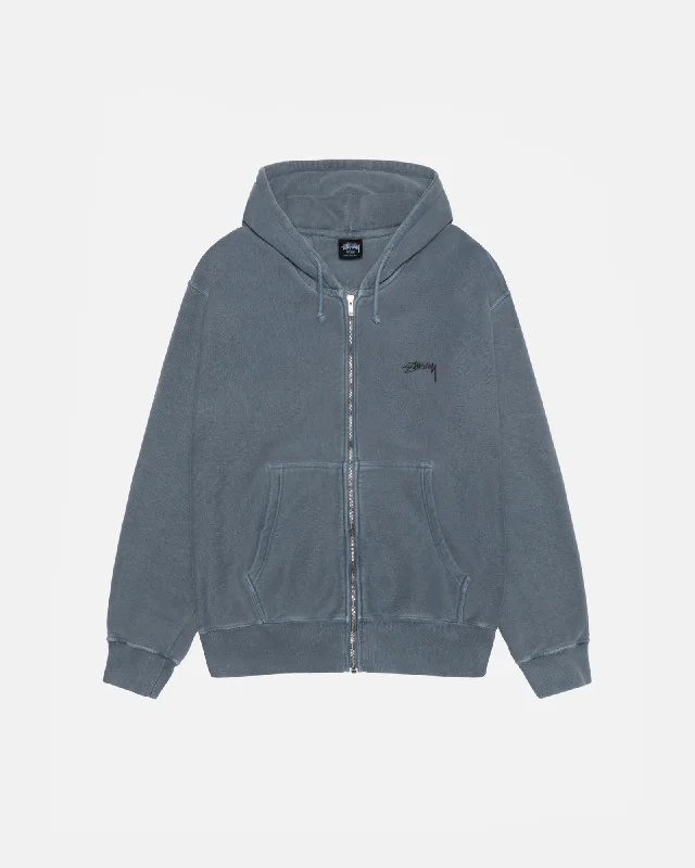 Women's cropped sweatshirt with a lace - trimmed hem for a romantic lookSMOOTH STOCK ZIP HOODIE PIGMENT DYED Women's cropped sweatshirt with a lace - trimmed hem for a romantic lookSMOOTH STOCK ZIP HOODIE PIGMENT DYED