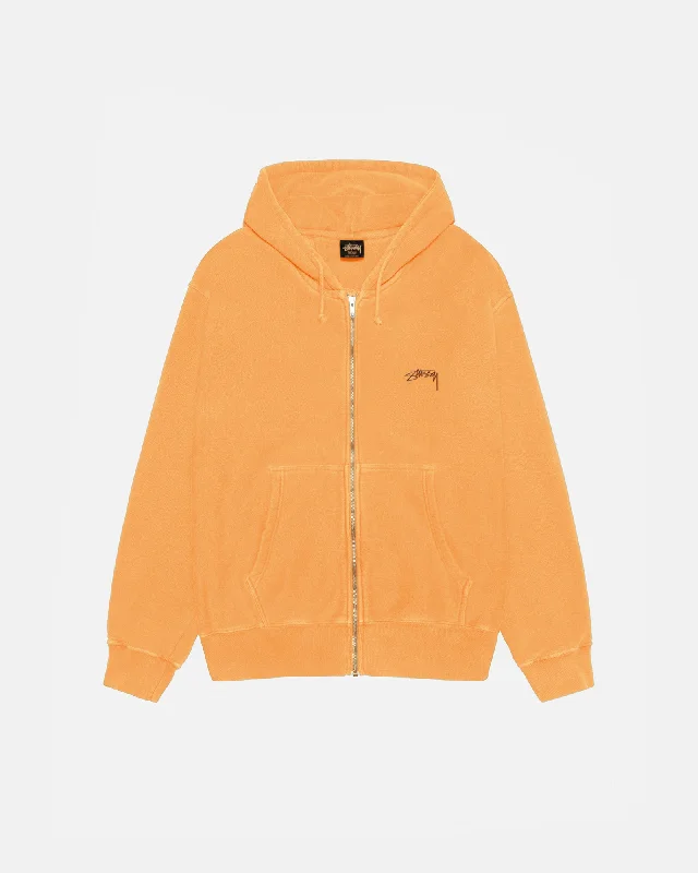 Women's hoodie with a glittery print for a glamorous and sparkly appearanceSMOOTH STOCK ZIP HOODIE PIGMENT DYED