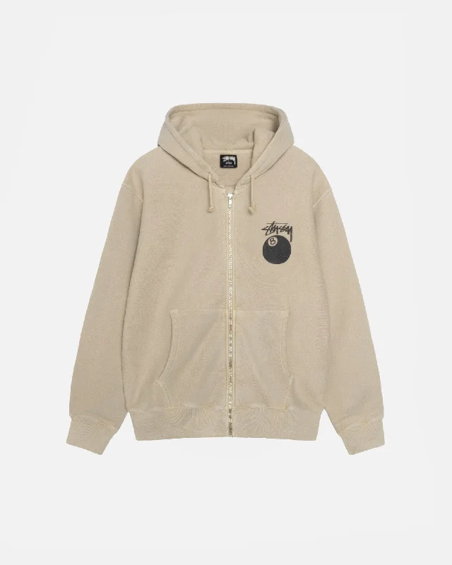 Women's fleece - lined hoodie with thumbholes for warmth in winter8 BALL ZIP HOODIE PIGMENT DYED Women's fleece - lined hoodie with thumbholes for warmth in winter8 BALL ZIP HOODIE PIGMENT DYED