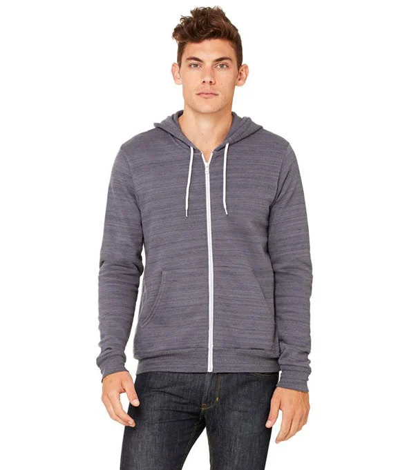 Women's quarter - zip sweatshirt made of organic cotton for eco - conscious fashion3739 Bella + Canvas Unisex Poly-Cotton Fleece Full-Zip Hoodie | Dark Grey Marble Women's quarter - zip sweatshirt made of organic cotton for eco - conscious fashion3739 Bella + Canvas Unisex Poly-Cotton Fleece Full-Zip Hoodie | Dark Grey Marble