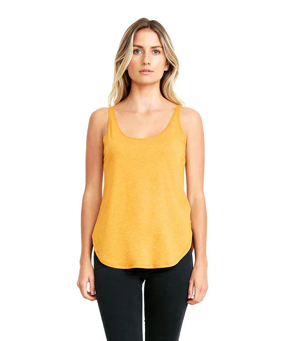 Women's zip - front sweatshirt with contrast stitching for a sporty aesthetic5033 - Next Level Ladies Festival Tank Top | Antique Gold