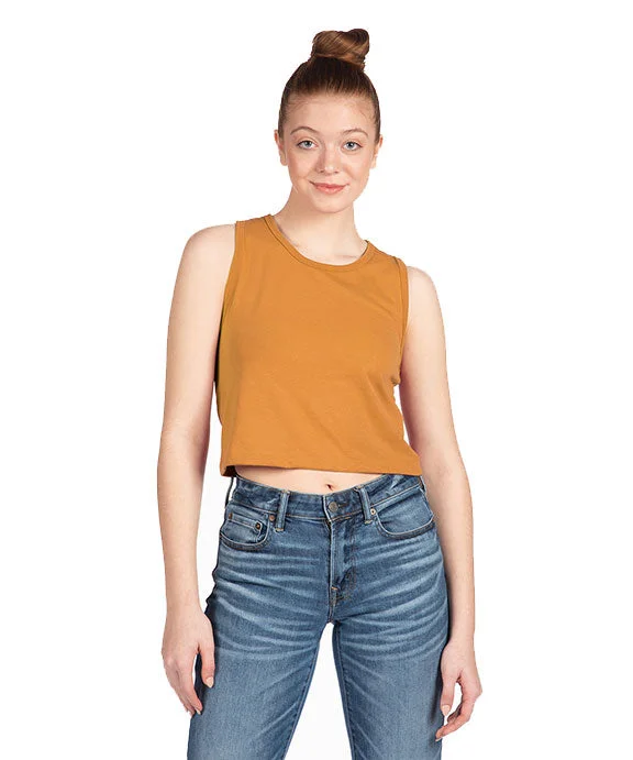 Women's zip - front sweatshirt with contrast stitching for a sporty aesthetic5083 - Next Level Ladies Festival Cropped Tank Top | Antique Gold Women's zip - front sweatshirt with contrast stitching for a sporty aesthetic5083 - Next Level Ladies Festival Cropped Tank Top | Antique Gold