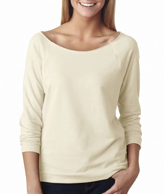 Women's zip - up sweatshirt in pastel blue for a soft and stylish outfit6951 Next Level Ladies' Terry Raw-Edge 3/4-Sleeve Raglan Shirt | Ivory Women's zip - up sweatshirt in pastel blue for a soft and stylish outfit6951 Next Level Ladies' Terry Raw-Edge 3/4-Sleeve Raglan Shirt | Ivory